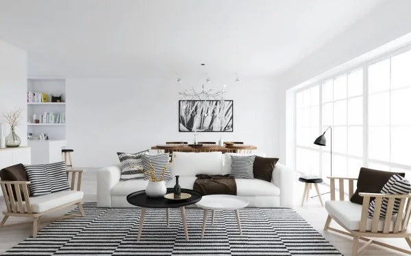 Phòng khách phong cách Scandinavian sáng và gọn